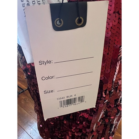 Mac Duggal 93540 Burgundy Sequin One Shoulder Gown Maxi Dress Size 6 NEW - Picture 7 of 11